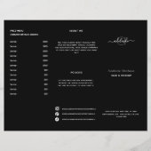 Menu Modern Black Hair Salon Price List Service (Voorkant)