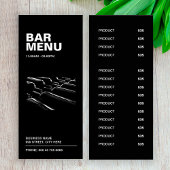 Menu Modern Black Restaurant Bar | Prijslijst