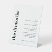 Menu Modern Bold Wedding Bar Reclamebord Met Voetstuk (Voorkant)