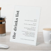 Menu Modern Bold Wedding Bar Reclamebord Met Voetstuk (Insitu)