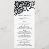 Menu Modern Chic Black Lace Formal Wedding (Voorkant)