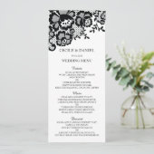 Menu Modern Chic Black Lace Formal Wedding (Staand voorkant)