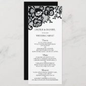 Menu Modern Chic Black Lace Formal Wedding (Voorkant / Achterkant)