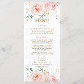Menu Modern Chic Blush Floral Balloons Baby shower (Voorkant)