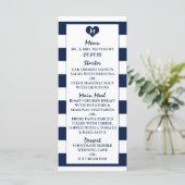 Menu Modern Chic Navy Blue & White Wedding (Staand voorkant)