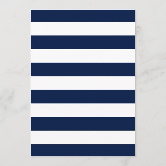 Menu Modern Chic Navy Blue & White Wedding (Achterkant)