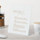 Menu Modern Drink in Love Wedding Bar Reclamebord Met Voetstuk (Insitu)