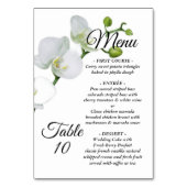 Menu: modern en minimalistisch wit met orchidee en kaart (Voorkant)