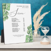 Menu Modern Foliage Greenery Hair Stylist Service Fotoplaat (Zijkant)