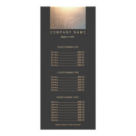 Menu Modern Gold Zen Glow Salon-prijslijst