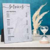 Menu Modern Gray Marble Salon Price List Service Fotoplaat (Zijkant)