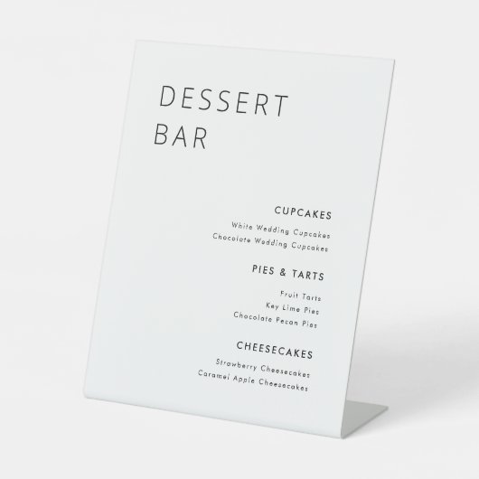Menu Modern Minimalist Weddenschap Reclamebord Met Voetstuk (Voorkant)