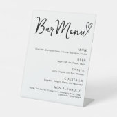 Menu Modern Minimalist Wedding Bar Reclamebord Met Voetstuk (Voorkant)