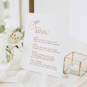 Menu Modern Minimalist Wedding Bar Reclamebord Met Voetstuk