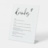 Menu Modern Minimalist Wedding Bar Reclamebord Met Voetstuk (Voorkant)