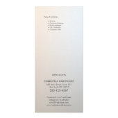 Menu Modern minimalistische prijslijstservice voor (Achterkant)