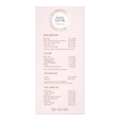Menu Modern Pink Sequin Salon Price List Service (Voorkant)