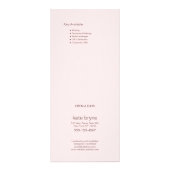 Menu Modern Pink Sequin Salon Price List Service (Achterkant)