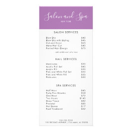 Menu Modern Salon Price