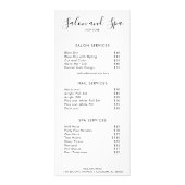 Menu Modern Salon Price (Voorkant)