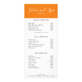 Menu Modern Salon Price