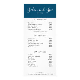 Menu Modern Salon Price