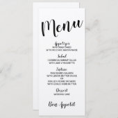 Menu Modern Script Kraft Paper Wedding (Voorkant / Achterkant)