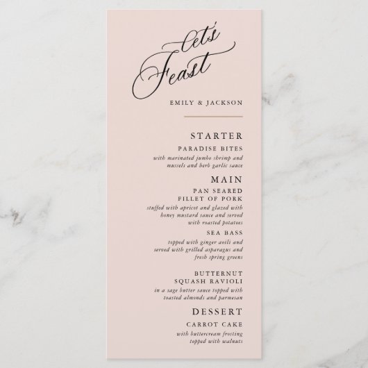 Menu Modern Script Line Block (Voorkant)