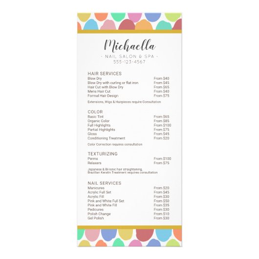 Menu Modern Spa Beauty Salon Price List Service (Voorkant)