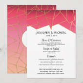 Menu Modern Summer Gradient Gold Geo Wedding (Voorkant / Achterkant)