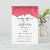 Menu Modern Summer Gradient Gold Geo Wedding (Staand voorkant)