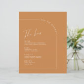 Menu Modern Terracotta Wedding Bar (Staand voorkant)