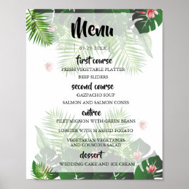 Menu Modern Tropical Wedding Music Festival Poster