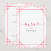 Menu Modern Typografie met Swirls Lijst (Voorkant / Achterkant)