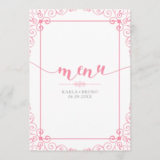 Menu Modern Typografie met Swirls Lijst (Voorkant)