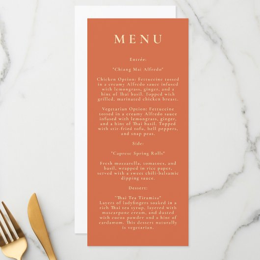 Menu Modern Wedding