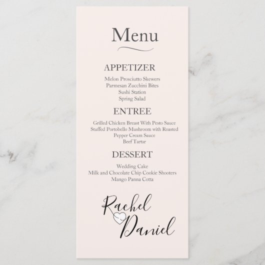 Menu Modern Wedding (Voorkant)