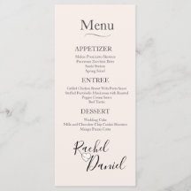 Menu Modern Wedding