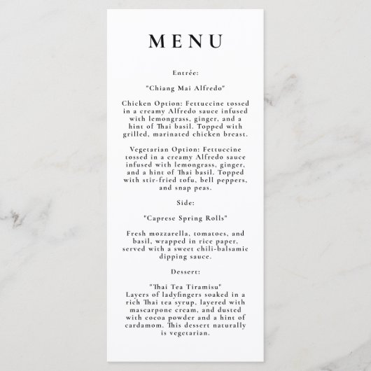 Menu Modern Wedding (Voorkant)