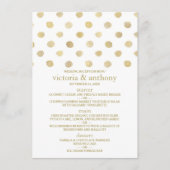 Menu Modern White & Gold Polka Dots Wedding (Voorkant)