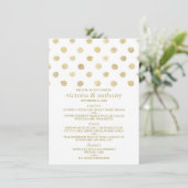 Menu Modern White & Gold Polka Dots Wedding (Staand voorkant)