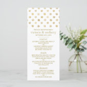 Menu Modern White & Gold Polka Dots Wedding (Staand voorkant)