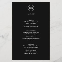 Menu Modern zwart monogram