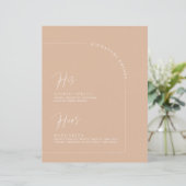 Menu Moderne Arch Tan Calligraphy Signature Drinke (Staand voorkant)