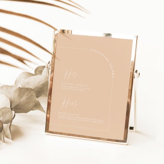 Menu Moderne Arch Tan Calligraphy Signature Drinke