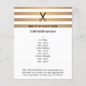 Menu Moderne grafische Faux Gold Stripes Haarstyli (Voorkant)