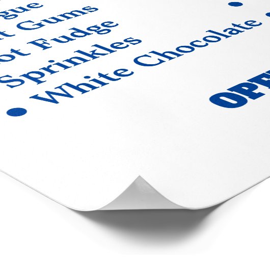 Menu Moderne Ice Cream Parlor Poster (Hoek)