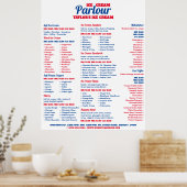Menu Moderne Ice Cream Parlor Poster (Keuken)