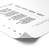 Menu Moderne minimalistische prijslijst voor witte Poster (Hoek)