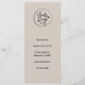 Menu Moderne Nails Salon Beige Price List Services (Achterkant)